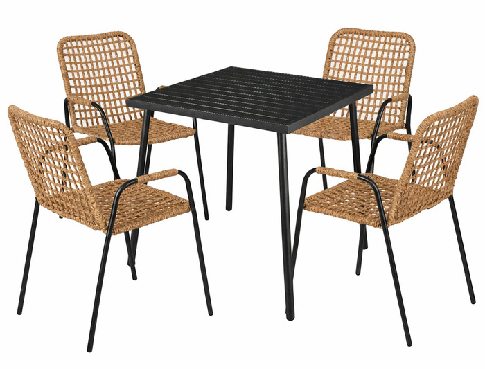 Havestol Madison sort/natur - Sunlife